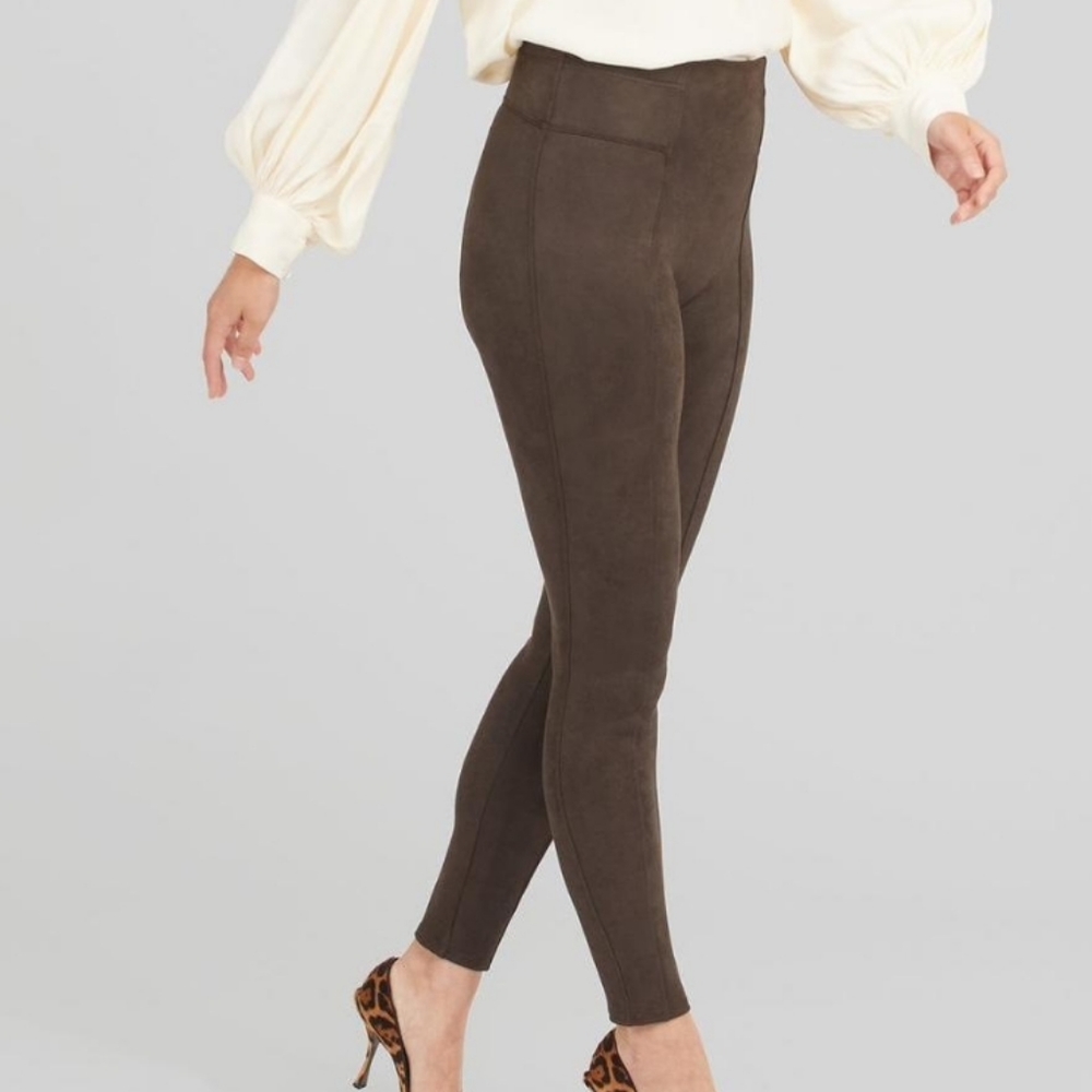 SPANX Brown Suede Leggings